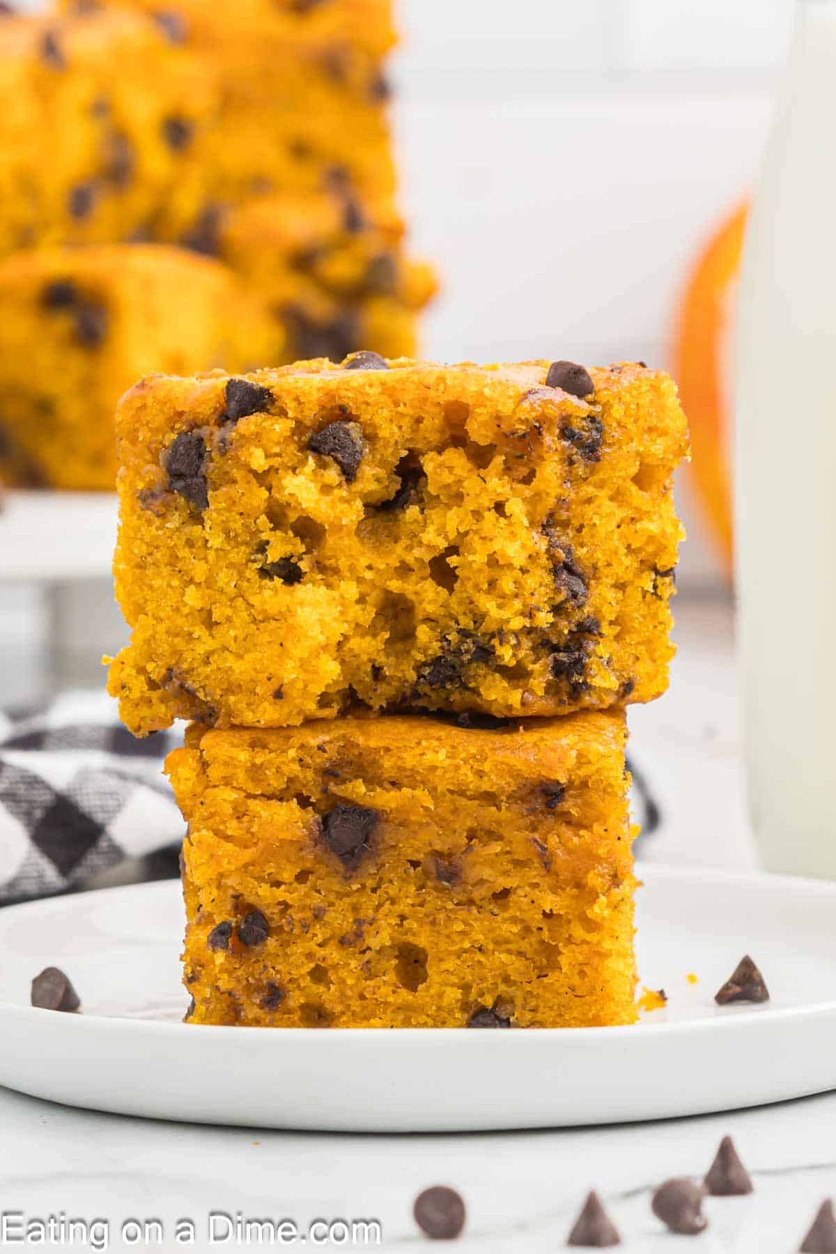 Pumpkin Chocolate Chip Bars Recipe - Eating on a Dime