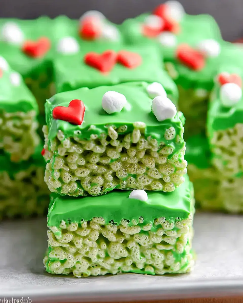 Easy Grinch Rice Krispie Treats for Christmas - My Home Made Recipe