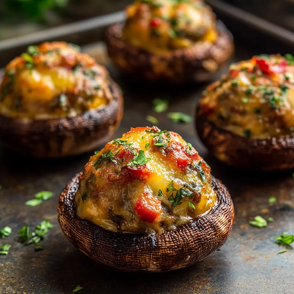 Easy Air Fryer Stuffed Mushrooms - Quick Appetizer Recipe - My Home Made Recipe