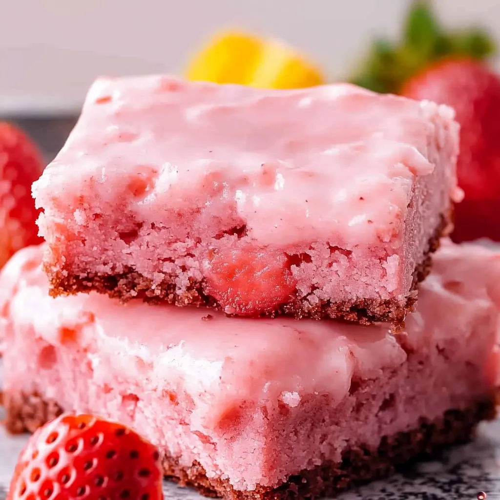 Easy Strawberry Brownies Recipe - Just 4 Ingredients! - My Home Made Recipe