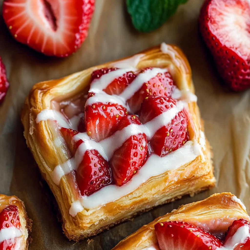 Easy Strawberry Danish with Lemon Icing Recipe - My Home Made Recipe