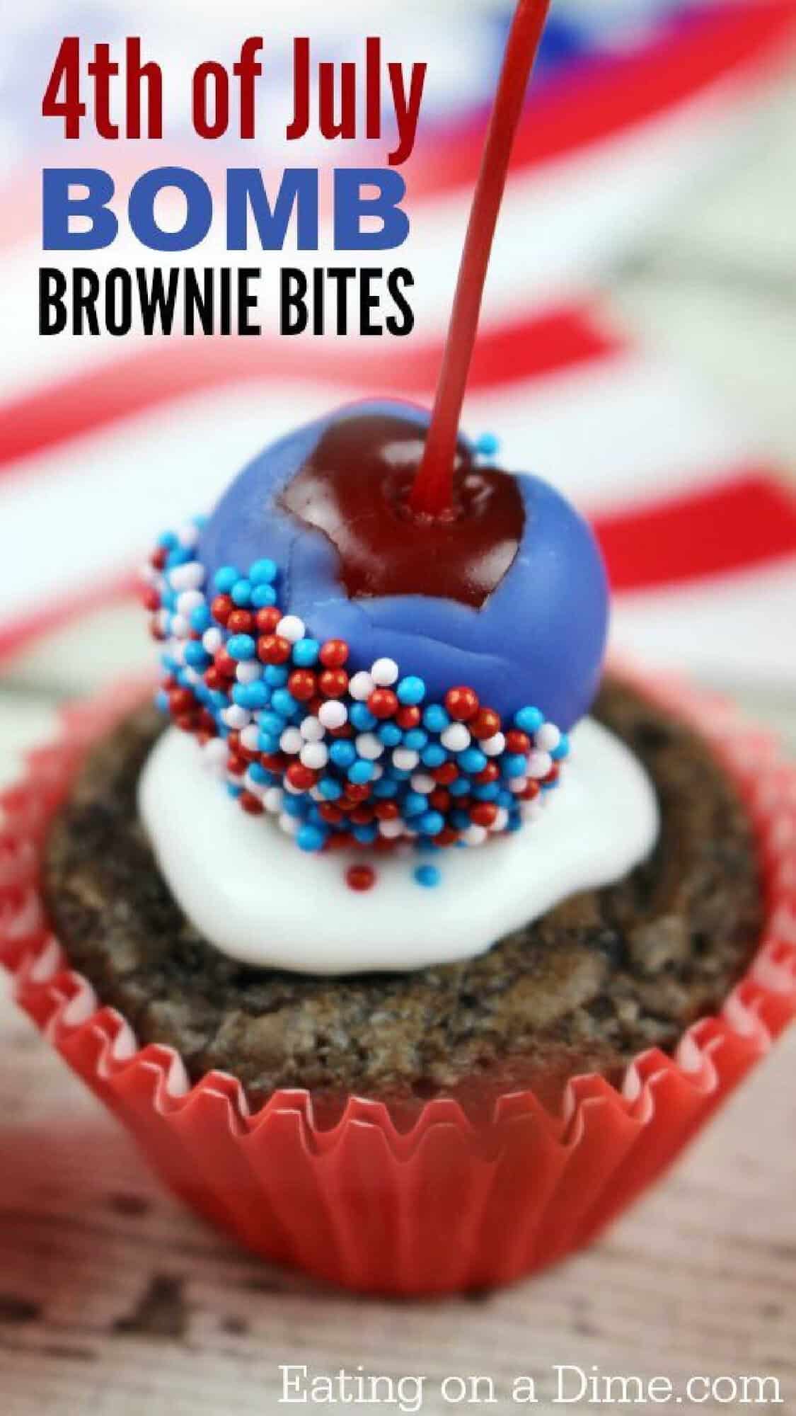 4th of July Brownies - Easy Bomb Brownie Bites - Fourth of July Brownies